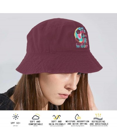 I Know I Play Like A Girl Try to Keep Up00 Bucket Hats Bucket Hat Funny Mens Hat for Beach Accessories for Vacation Deep Rose...