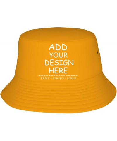 Custom Hat Personalized Bucket Hats Add Your Text Photo Logo Unisex Fisherman Cap Multiple Colors Orange $10.91 Baseball Caps