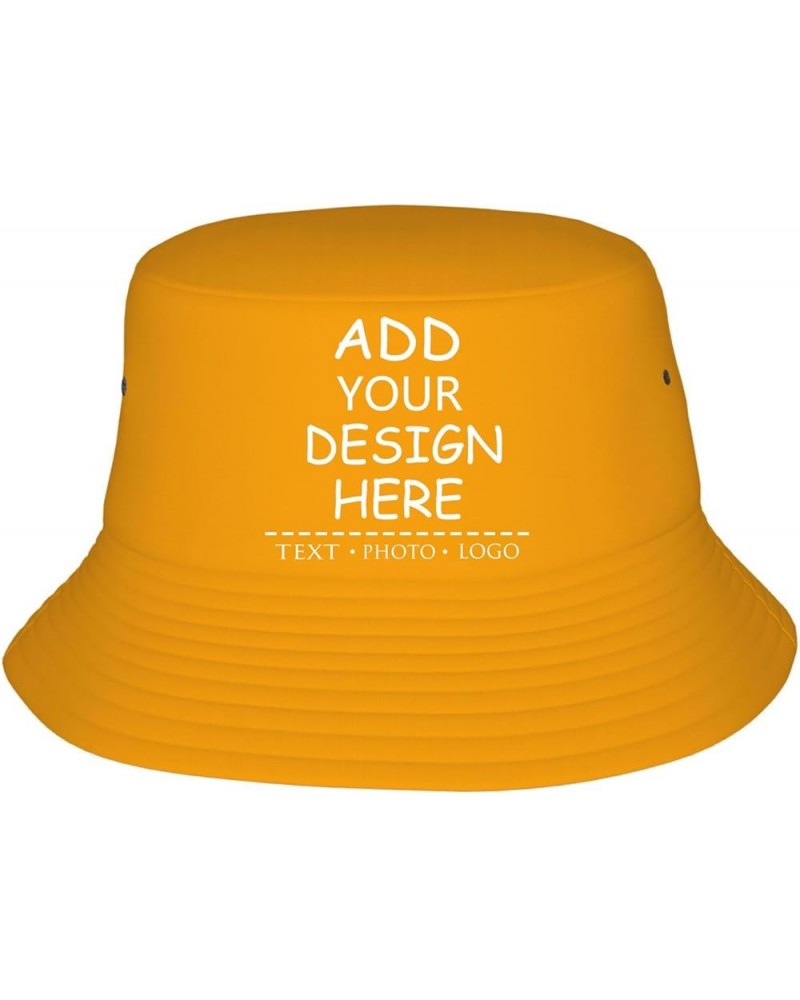 Custom Hat Personalized Bucket Hats Add Your Text Photo Logo Unisex Fisherman Cap Multiple Colors Orange $10.91 Baseball Caps