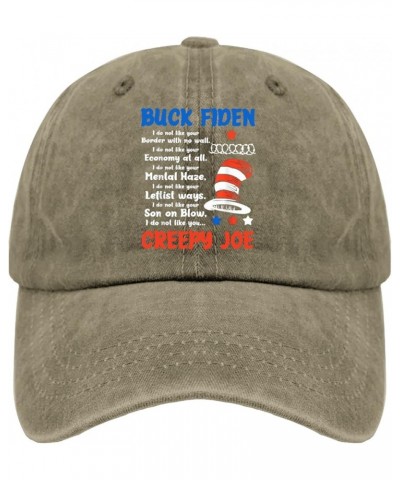 Buck Fiden I Do Not Like Your Border with No Wall US Flag Hat for Mens Baseball Cap Soft Washed Pigment Khaki $11.99 Baseball...