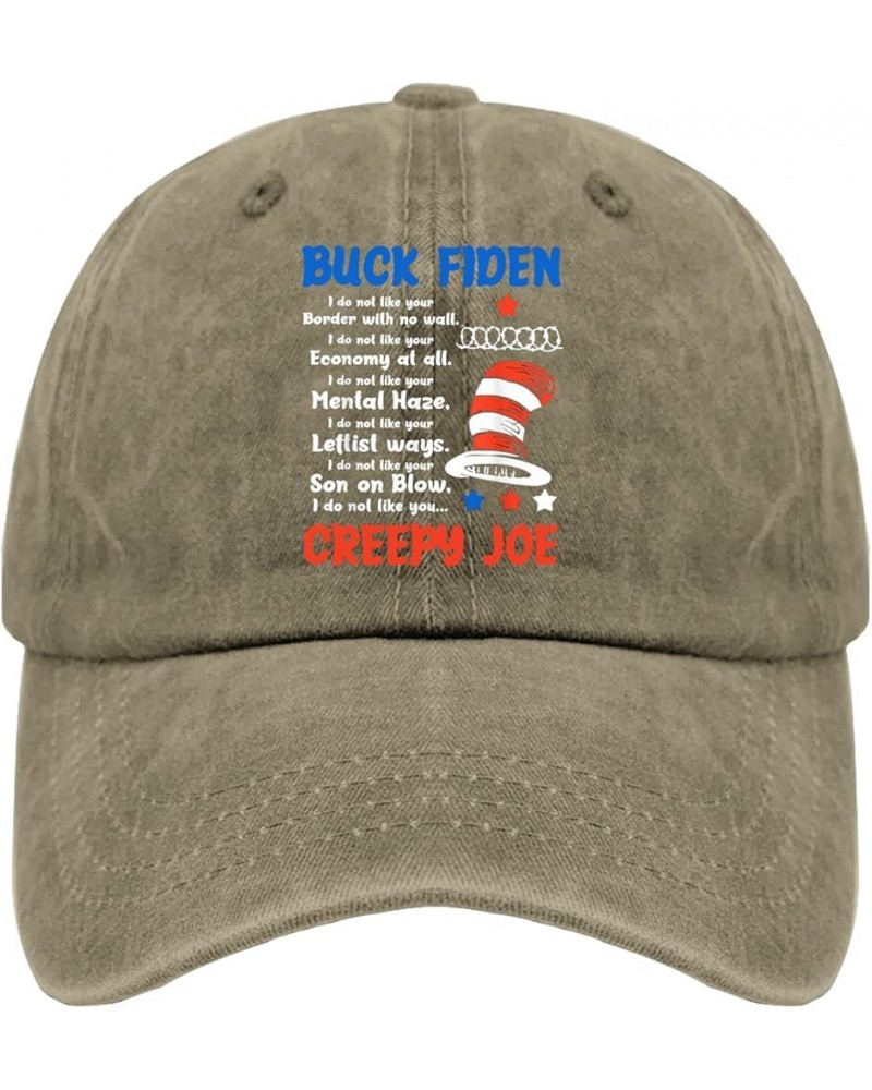 Buck Fiden I Do Not Like Your Border with No Wall US Flag Hat for Mens Baseball Cap Soft Washed Pigment Khaki $11.99 Baseball...