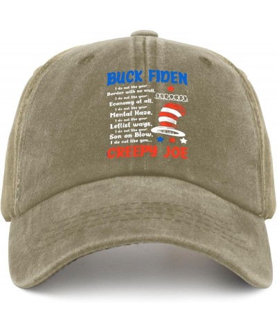 Buck Fiden I Do Not Like Your Border with No Wall US Flag Hat for Mens Baseball Cap Soft Washed Pigment Khaki $11.99 Baseball...