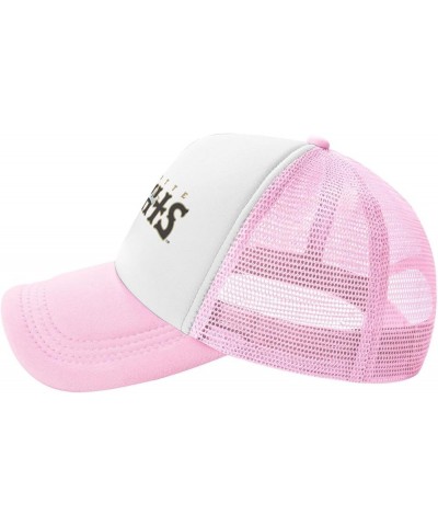 Charlotte Knights Logo Trucker Hats for Both Men and Women - Mesh Baseball Snapback Hats Pink $11.33 Baseball Caps