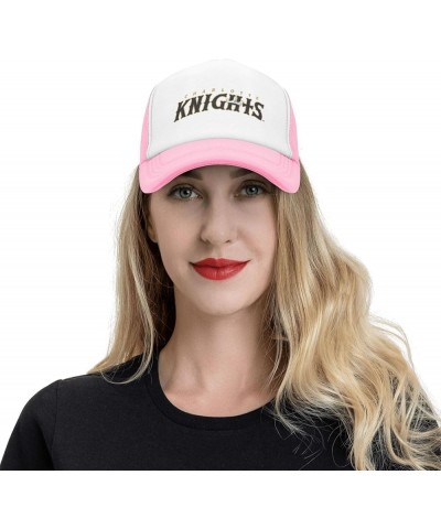 Charlotte Knights Logo Trucker Hats for Both Men and Women - Mesh Baseball Snapback Hats Pink $11.33 Baseball Caps