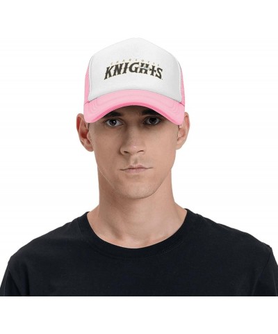 Charlotte Knights Logo Trucker Hats for Both Men and Women - Mesh Baseball Snapback Hats Pink $11.33 Baseball Caps