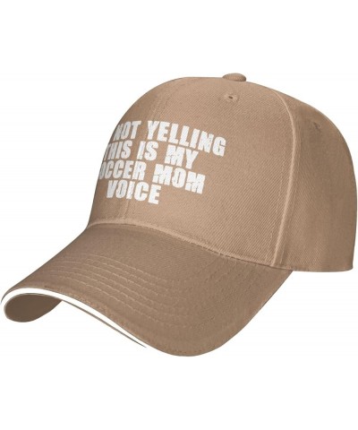 I'm not Yelling This is My Soccer Mom Voice Unisex Baseball Cap Vintage Snapback Cap Adjustable Natural $10.23 Baseball Caps