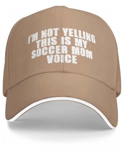 I'm not Yelling This is My Soccer Mom Voice Unisex Baseball Cap Vintage Snapback Cap Adjustable Natural $10.23 Baseball Caps