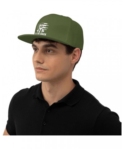 He Will Be Back Trump 2024 Brim High Top Black Baseball Cap Adjustable Dad Hats for Sport Travel Moss Green $11.61 Baseball Caps