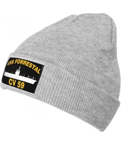 USS Forrestal CV 59 Flag-Knit hat Trucker Hats Denim Hats Cowboy Baseball Caps Fisherman's hat Gray $13.99 Baseball Caps