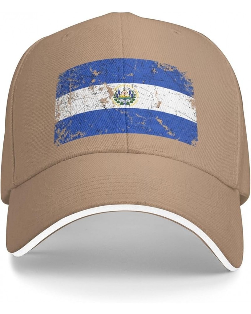 El Salvador Flag Vintage Gifts Baseball Cap Women Trucker Hat Men Dad Hat Adjustable Snapback Hat Cowboy Hat Black Natural $1...