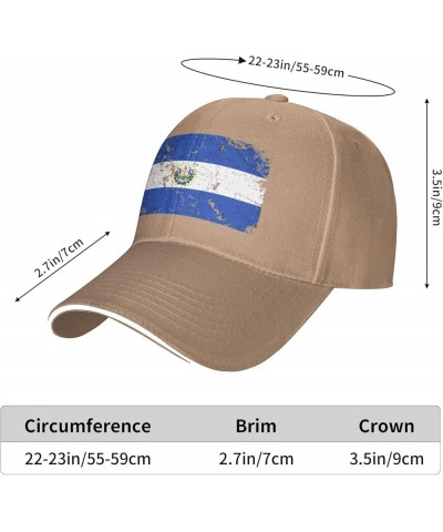 El Salvador Flag Vintage Gifts Baseball Cap Women Trucker Hat Men Dad Hat Adjustable Snapback Hat Cowboy Hat Black Natural $1...