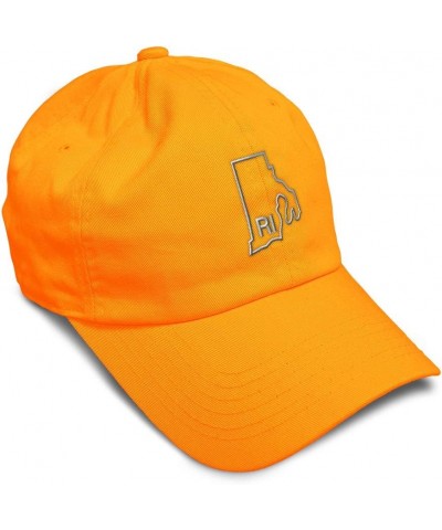 Soft Baseball Cap Rhode Island State Map Ri Embroidery Names Cotton Dad Hats for Men & Women Orange Design Only $16.23 Baseba...