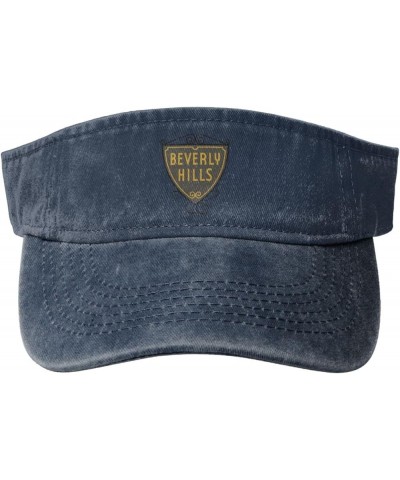 Shield of Beverly Hills, California Sun Visor Hats for Women Men Sun Hat Vintage Golf Hat Adjustable Baseball Cap Navy Blue $...