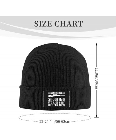 Long-Ranges Shooting It's Like Golf But for Men Hat Beanie Cuffed Skull Knit Cap Black Chemo Caps Cold Weather Hats Black $11...