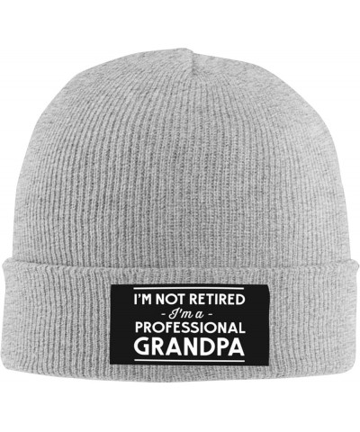 I'm Not Retired I'm A Professional Grandpa Retirement 2024 Beanie Hat Men Winter Knit Hat Women Skull Cap Black Gray $10.40 S...