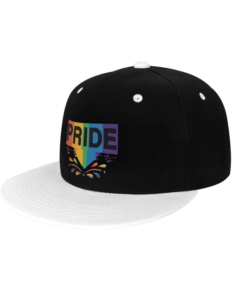 Pride Snapback Hat for Men Women Baseball Cap Trucker Flat Bill Hats Dad Caps White $13.09 Baseball Caps