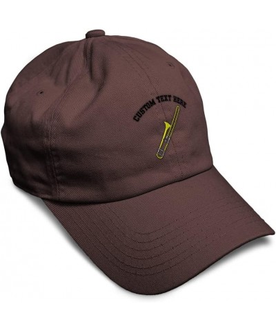 Soft Baseball Cap Trombone Embroidery General Music Trombone Twill Cotton Dad Hats for Men & Women Brown Personalized Text He...