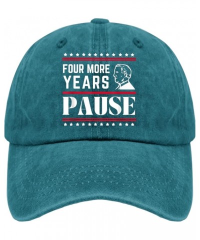 Four More Years Pause Hat Vote Hat for Women Men Pigment Black Beach Hat Cowgirl Hat Golf Hats Vintage Cyan Blue $9.88 Cowboy...