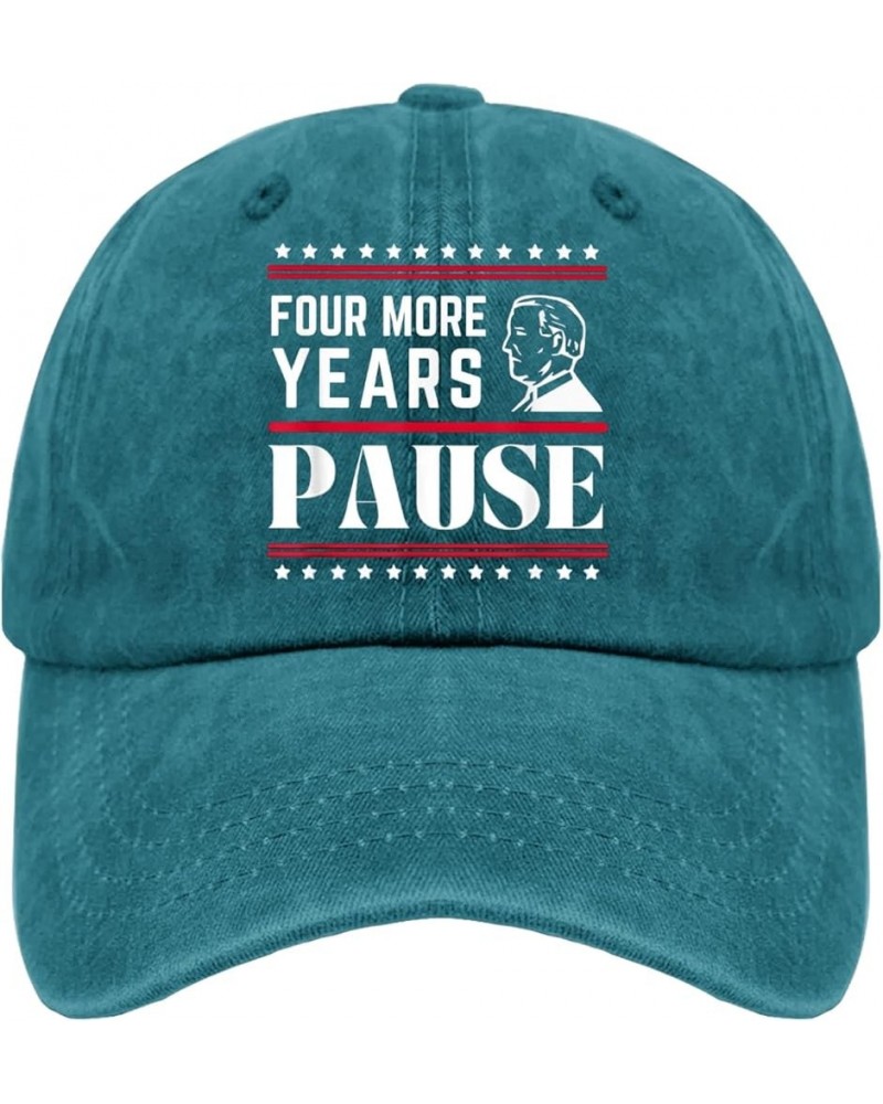 Four More Years Pause Hat Vote Hat for Women Men Pigment Black Beach Hat Cowgirl Hat Golf Hats Vintage Cyan Blue $9.88 Cowboy...