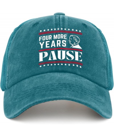 Four More Years Pause Hat Vote Hat for Women Men Pigment Black Beach Hat Cowgirl Hat Golf Hats Vintage Cyan Blue $9.88 Cowboy...