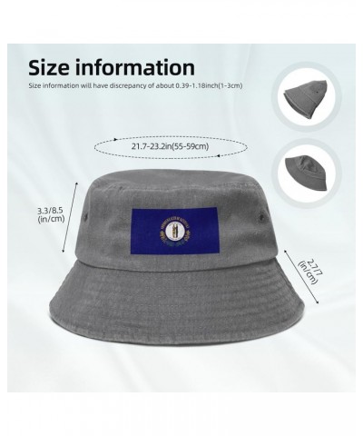 Flag of Kentucky Bucket Hat for Women Men Outdoor Sun Hat Summer Beach Travel Fishing Cap Gray $13.24 Bucket Hats