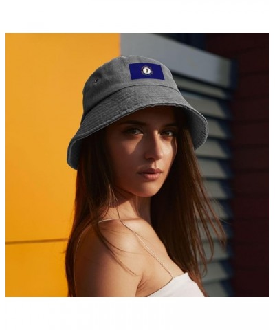 Flag of Kentucky Bucket Hat for Women Men Outdoor Sun Hat Summer Beach Travel Fishing Cap Gray $13.24 Bucket Hats