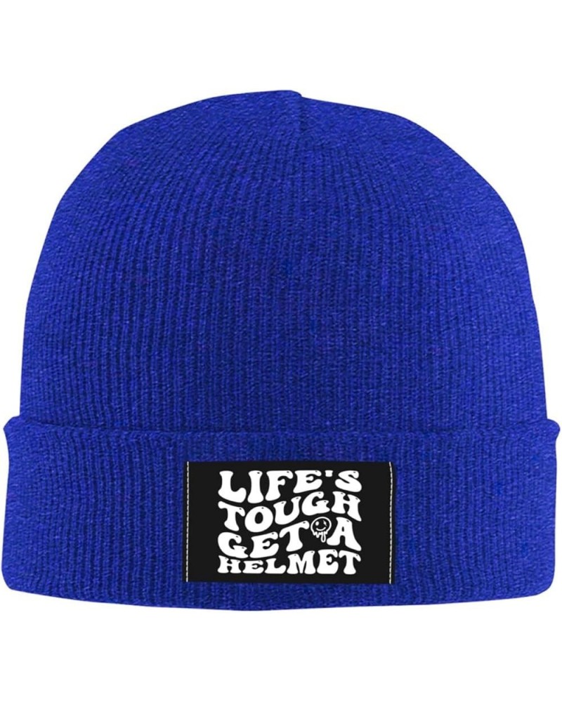 Life's Tough Get A Helmet Slouchy Beanie for Men Winter Hats for Women Skully Stocking Blue $12.36 Skullies & Beanies