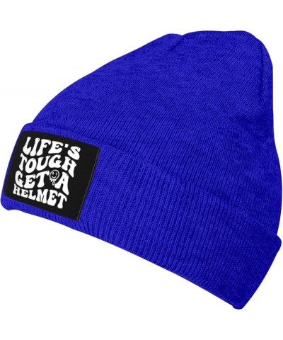 Life's Tough Get A Helmet Slouchy Beanie for Men Winter Hats for Women Skully Stocking Blue $12.36 Skullies & Beanies