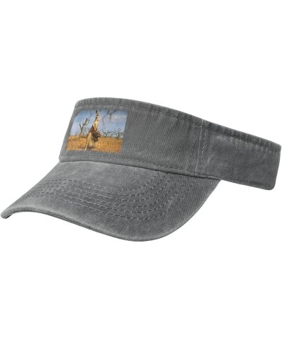 Cute Kangaroo and Hippo Sun Visor Hats for Women Men Sun Hat Cotton Golf Hat Vintage Baseball Cap Gray $14.04 Sun Hats