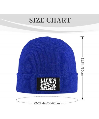 Life's Tough Get A Helmet Slouchy Beanie for Men Winter Hats for Women Skully Stocking Blue $12.36 Skullies & Beanies