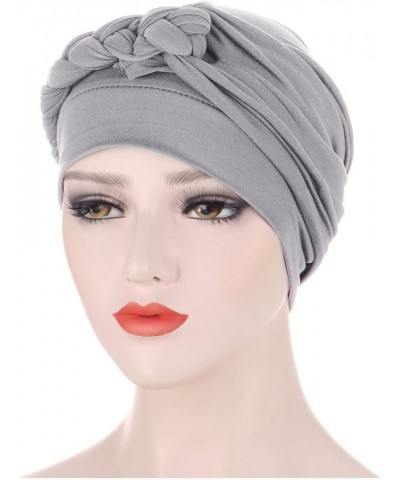 Women Turban Hat Elastic Head Scarf Pre-Tied African Hat Headwear Bonnet Soft Hair Wrap Cap Gifts Christmas Grey $7.49 Skulli...