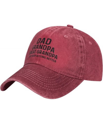 Funny Hat Dad Grandpa Great Grandpa I Just Keep Getting Hat for Women Dad Hat with Design Hat Red-3 $9.01 Baseball Caps