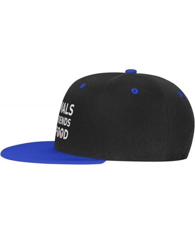 Animals are Friends Not Food Vegan Flat Bill Hats Adjustable Snapback Baseball Cap Funny Gift Men Women Blue $10.39 Baseball ...