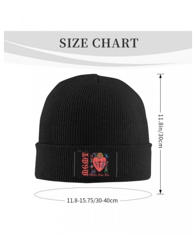 Mgmts Knit Hat Cap Fashionable Funny and Personalized Adults Stretch Knitted Cap Knit Hats Black $10.18 Skullies & Beanies