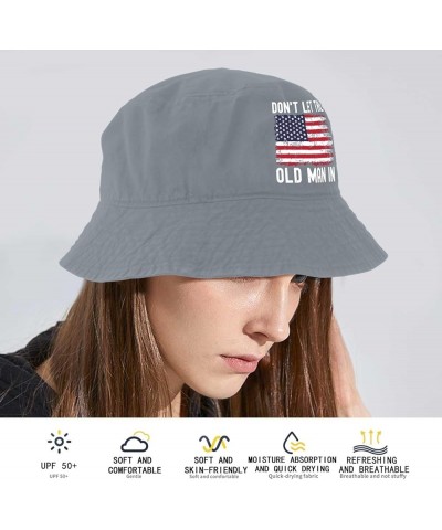 Don't LET Old Man in Bucket Hats Bucket Hat Vintage Men Hats Vacation Accessories for Travel Must Haves Light Grey $10.34 Buc...