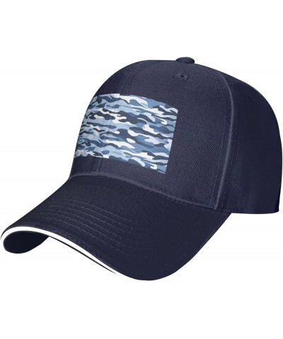 Blue Camo Picture Casual General Baseball Cap Black : Comfortable, Light Navy Blue $9.98 Baseball Caps