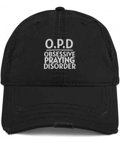 Obsessive Praying Disorder Distressed Dad Hat Baseball Cap Adjustable Prayer Christian Black $20.21 Baseball Caps