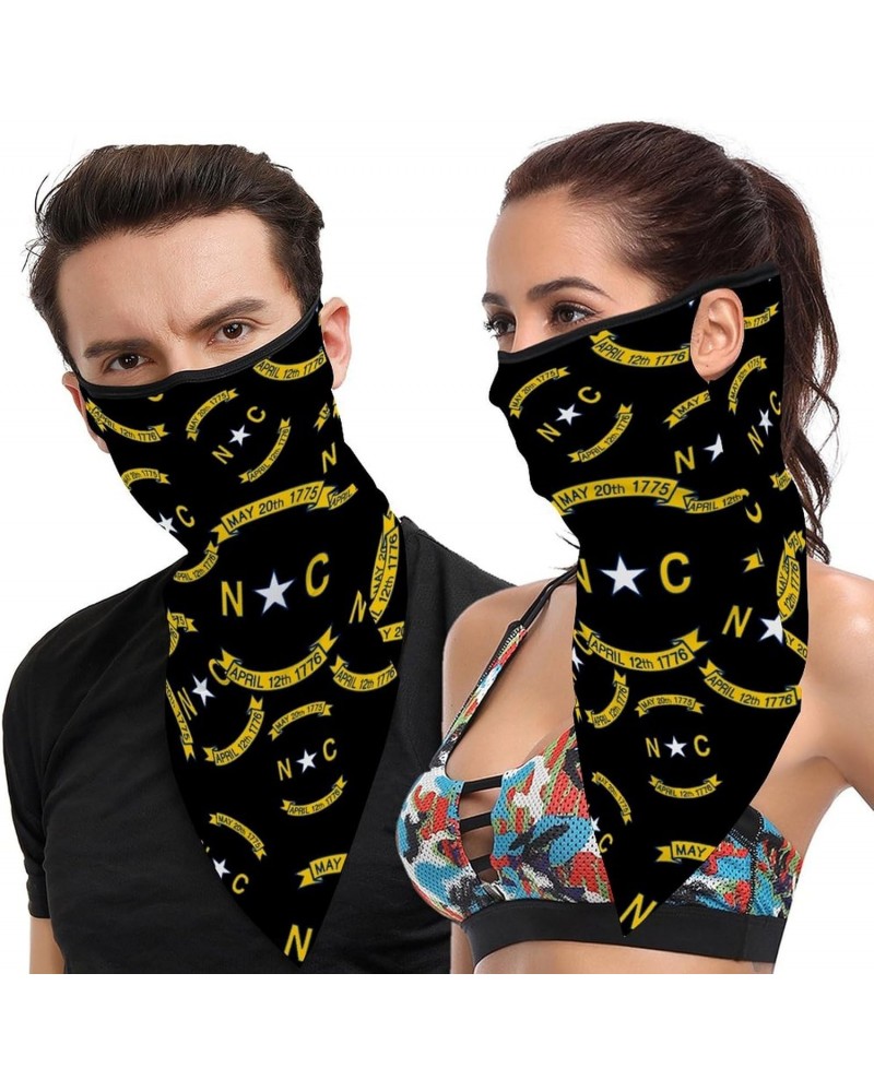 North Carolina State Flag Logo Scarf Mask Bandana Reusable Neck Gaiter Cover Ear Loops for Women Men Outdoor, 202401242 $11.5...