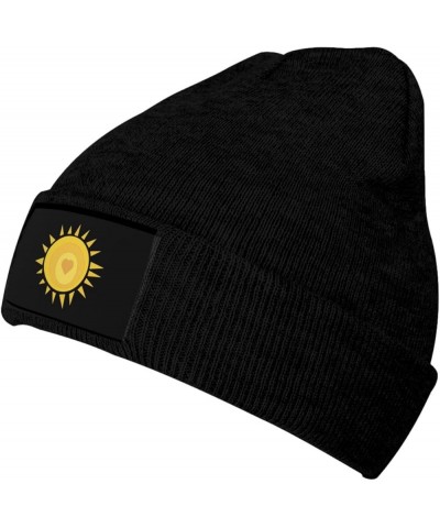 Winter Knit Hat Cap for Men Women, Love Sunshine Unisex Beanie Hat Cuffed Skull Cap Warm Ski Hats Black Black $7.79 Skullies ...