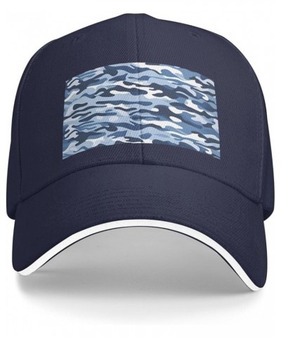 Blue Camo Picture Casual General Baseball Cap Black : Comfortable, Light Navy Blue $9.98 Baseball Caps