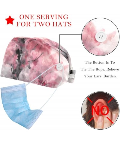 Bouffant Scrub Caps for Women,Beanie Hats with Buttons and Cotton Sweatband O050j4qikn $12.08 Skullies & Beanies