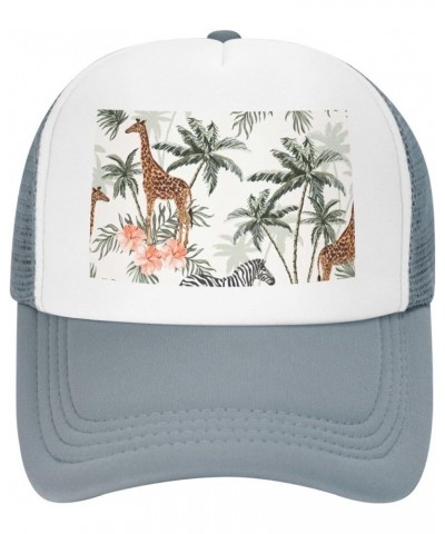 Tropical Rainforest Leaves Gray Mesh Baseball Cap Sun Visor Hat Womens Men,Sun Hats Sport Cap Trucker Hat Tropical Palm Trees...