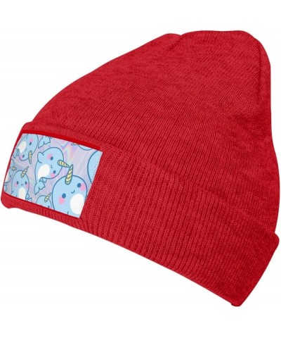 Cute Fish Print Knitted Hat Knit Cap Daily Knit Hat Men's Unisex Winter Beanie Hat Women Cap Warm Soft Caps Red $11.74 Skulli...