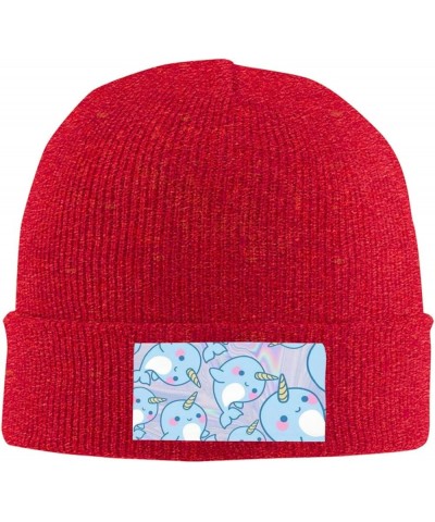 Cute Fish Print Knitted Hat Knit Cap Daily Knit Hat Men's Unisex Winter Beanie Hat Women Cap Warm Soft Caps Red $11.74 Skulli...