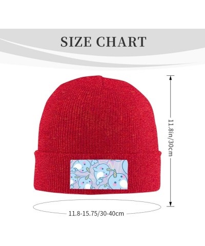 Cute Fish Print Knitted Hat Knit Cap Daily Knit Hat Men's Unisex Winter Beanie Hat Women Cap Warm Soft Caps Red $11.74 Skulli...