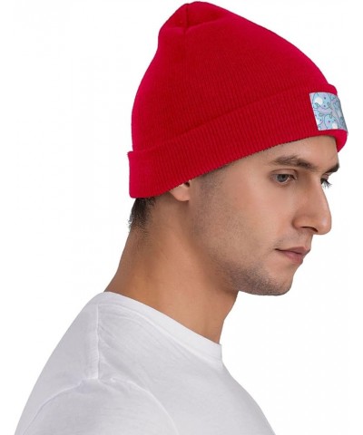 Cute Fish Print Knitted Hat Knit Cap Daily Knit Hat Men's Unisex Winter Beanie Hat Women Cap Warm Soft Caps Red $11.74 Skulli...