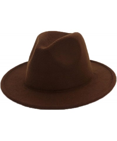 Ins Classical Wool Felt Wide Brim Fedora Hat Solid Caps Men Women Winter Derby Wedding Church Jazz Hats 17 $17.81 Fedoras