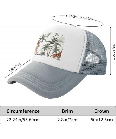 Tropical Rainforest Leaves Gray Mesh Baseball Cap Sun Visor Hat Womens Men,Sun Hats Sport Cap Trucker Hat Tropical Palm Trees...