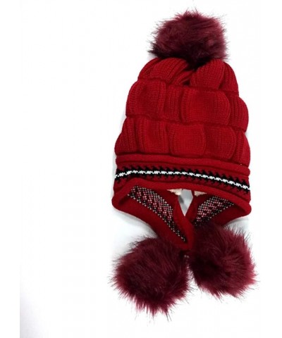 Fashion Womens Flower Knit Crochet Hat Winter Warm Cap Beret for Men French Red-b $13.93 Berets