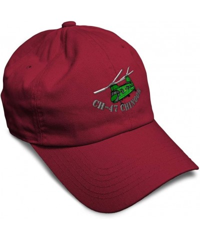 Soft Baseball Cap Ch-47 Chinook Helicopter Embroidery Cotton Dad Hats for Men & Women Burgundy Design Only $11.20 Baseball Caps